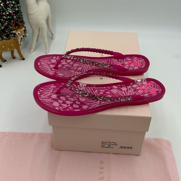 Women’s Sophia, Webster, pink and crystal flip-flops size 36 - Picture 6 of 8